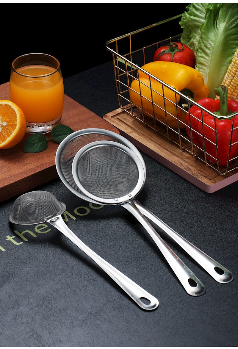 不锈钢过滤网筛超细豆浆果汁小漏勺家用厨房油渣勺捞漏网勺子 不锈钢