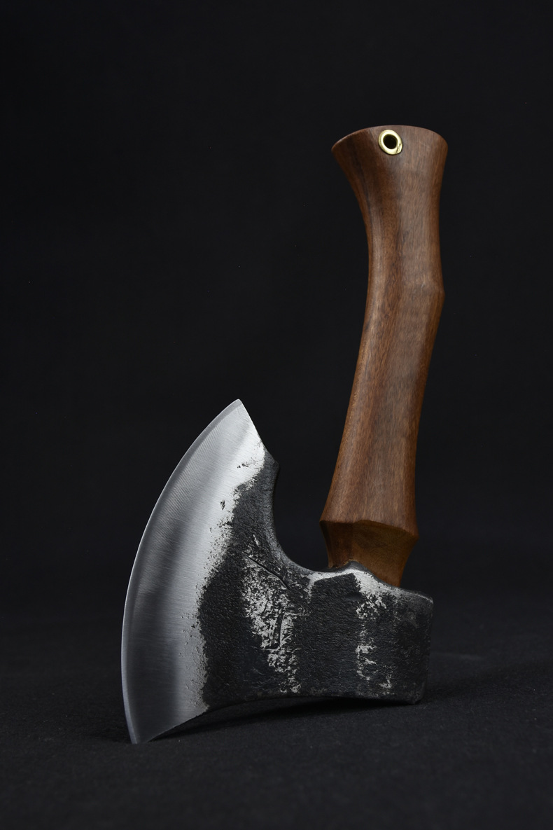 龙泉纯手工锻打加厚加重骨斧屠夫商用斩大骨斧头家用锋利剁骨刀维京