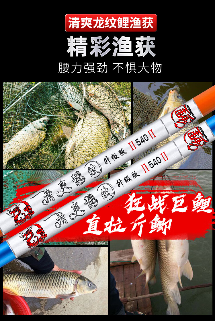 原装官方旗舰店龙纹鲤鱼竿套装十大台钓鱼竿超轻超硬长节手旗舰店54米