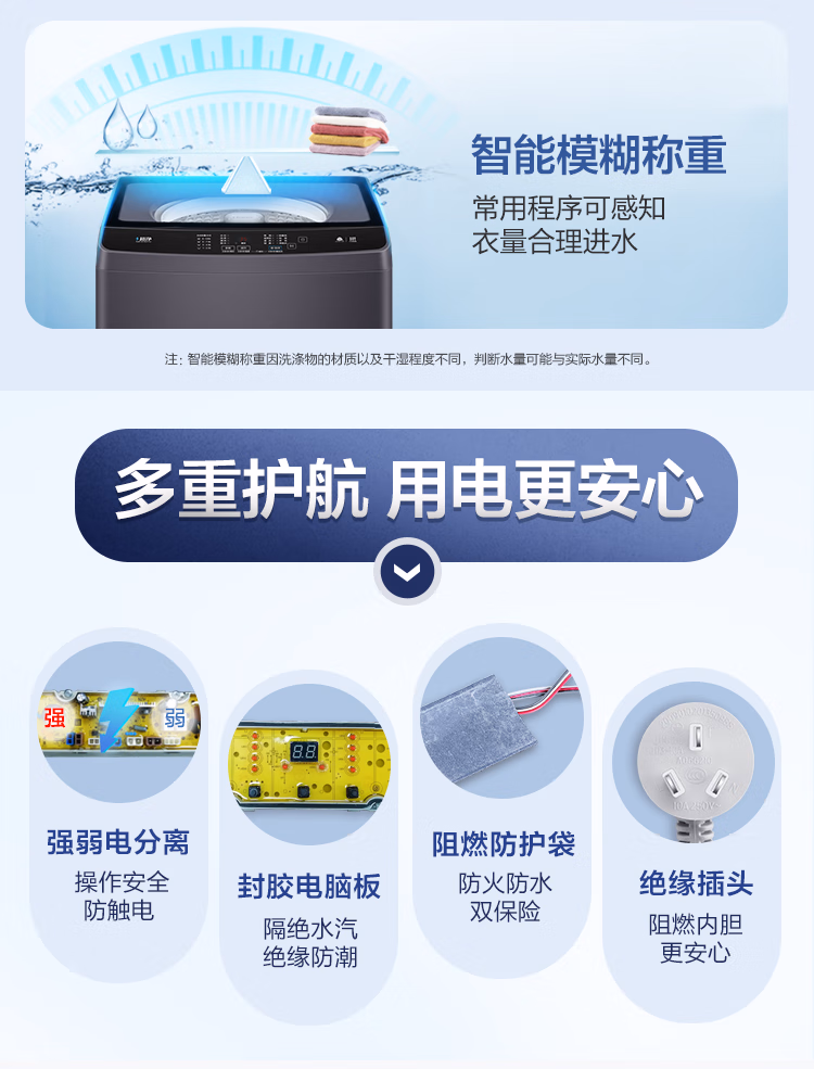海尔洗衣机全自动波轮XQB100-BZ216J