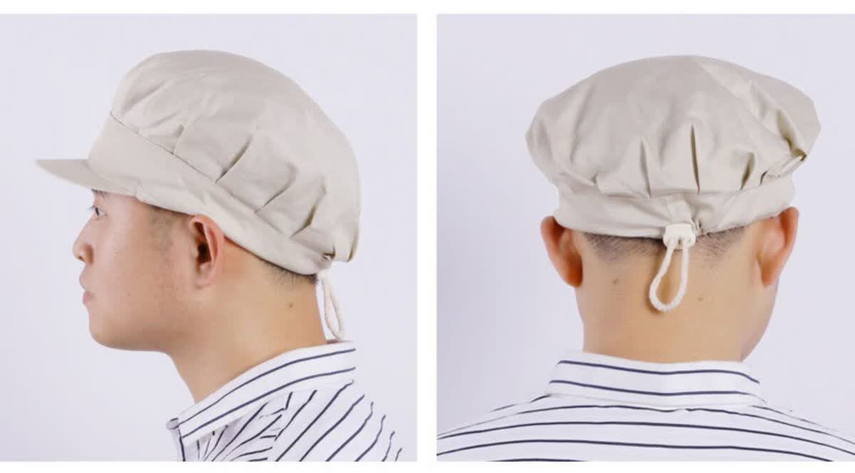 驭舵可开票工作帽子防尘包头男女布帽食品车间可调节大小透气干活戴