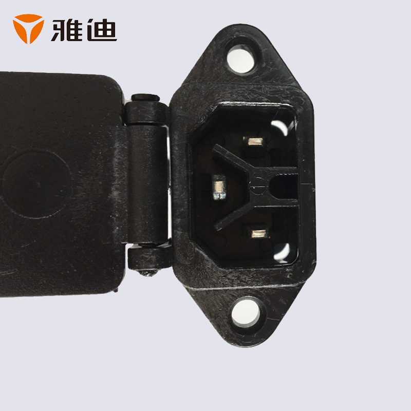 适配yadea雅迪电动车原装充电口通用y型带盖插座针式t型口三孔插头