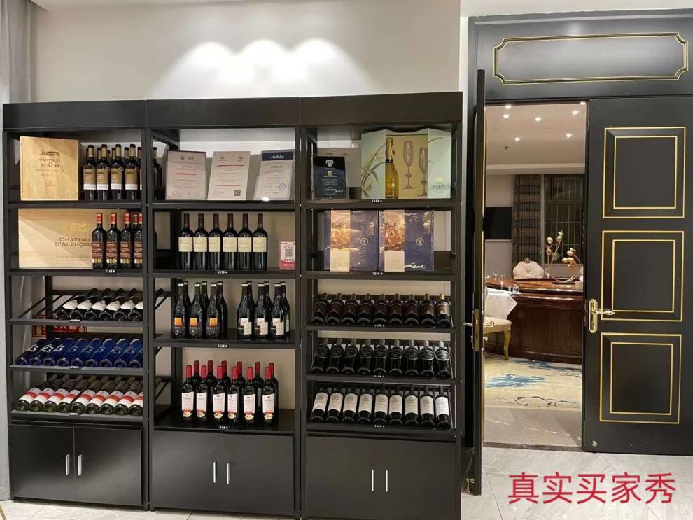 杜裕惟(DUYUWEI)红酒架置物架红酒柜家用酒架酒吧落地柜收纳铁艺展示架置物架酒杯欧式葡萄酒架 酒架80长*35宽*215高(不上楼)