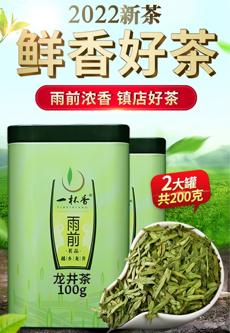 22新茶一杯香茶叶绿茶龙井茶2盒共0g礼盒装雨前春茶 图片价格品牌报价 京东