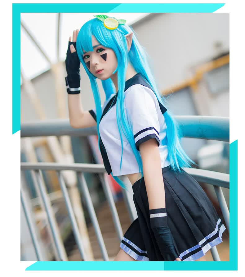 安莉洁cos凹凸世界柠檬妹jk制服水手服鞋子假发头饰女cosplay全套