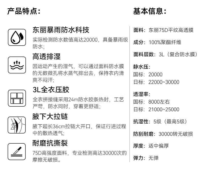 拓路者（Pioneer Camp）小登山海拔女高防风外套鹰冲锋衣硬壳男秋季户外旅行防水防风外套女高海拔登山服春秋 松石蓝-无RECC0 XL详情图片2