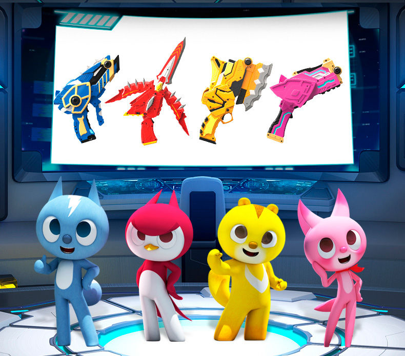 迷你特工队玩具恐龙x机甲雷迷你特工队声光版弗特光之枪黄金版炫剑枪