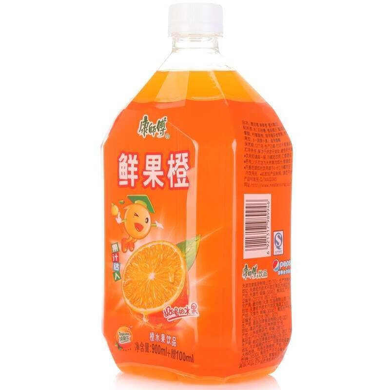 康师傅果汁1l*8瓶超实惠装鲜果橙水晶葡萄水蜜桃果汁蜂蜜柚子夏季饮料