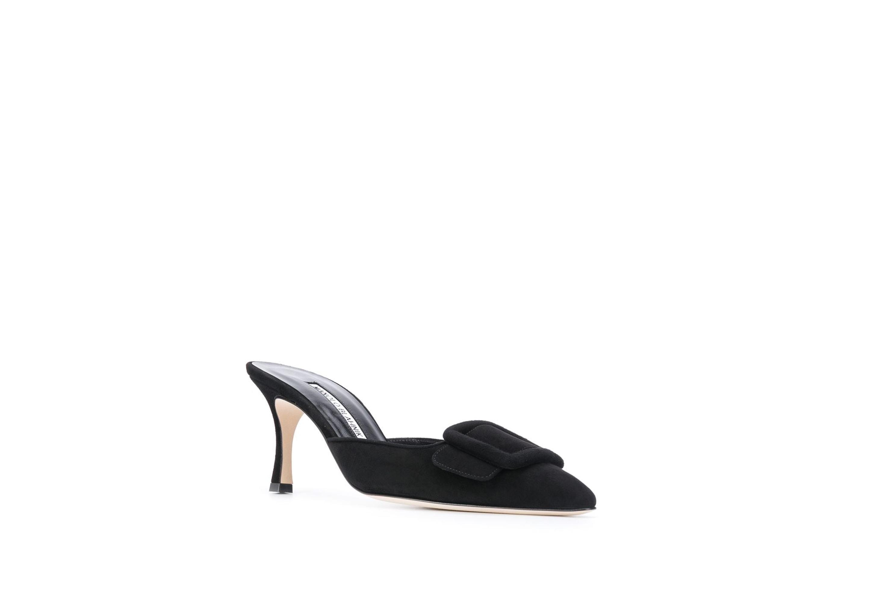 manolo blahnik 20秋冬女士maysale 绒面皮高跟穆勒鞋 蓝色 it38.