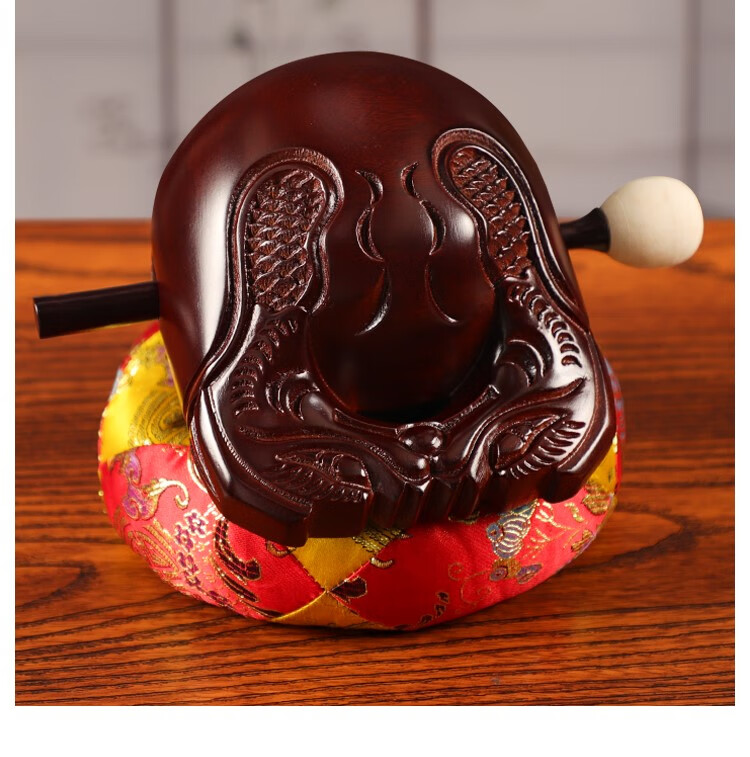 木鱼法器 木鱼法器紫檀木雕老式小大摆件一套打击乐器家用寺庙诵经 6