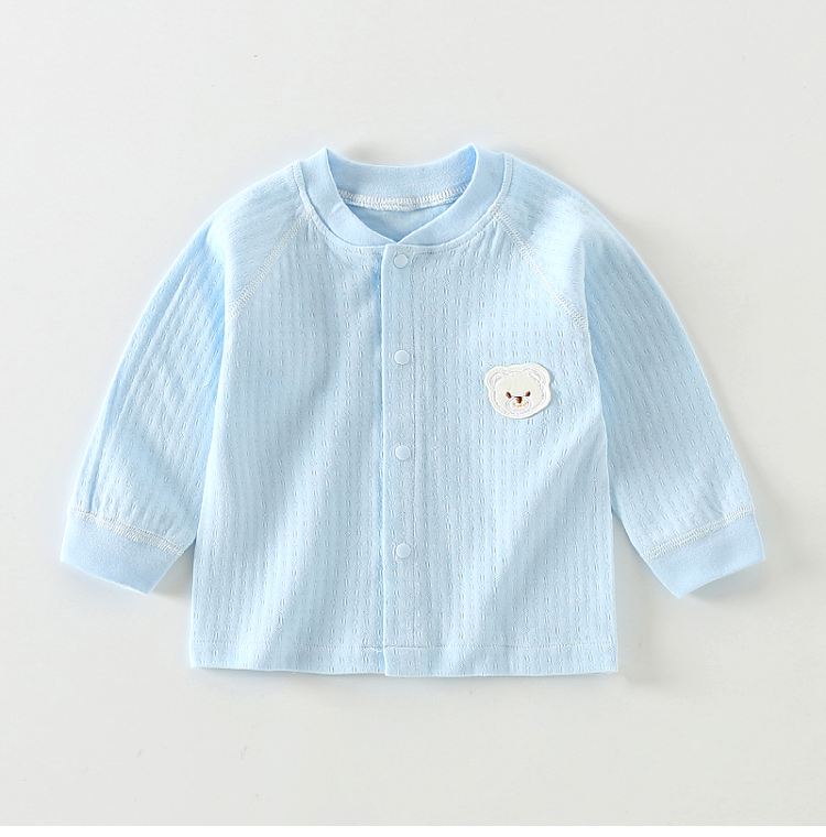 婴儿长袖上衣开衫春秋季纯棉薄款打底宽松内衣小宝宝的秋衣80衣服小熊