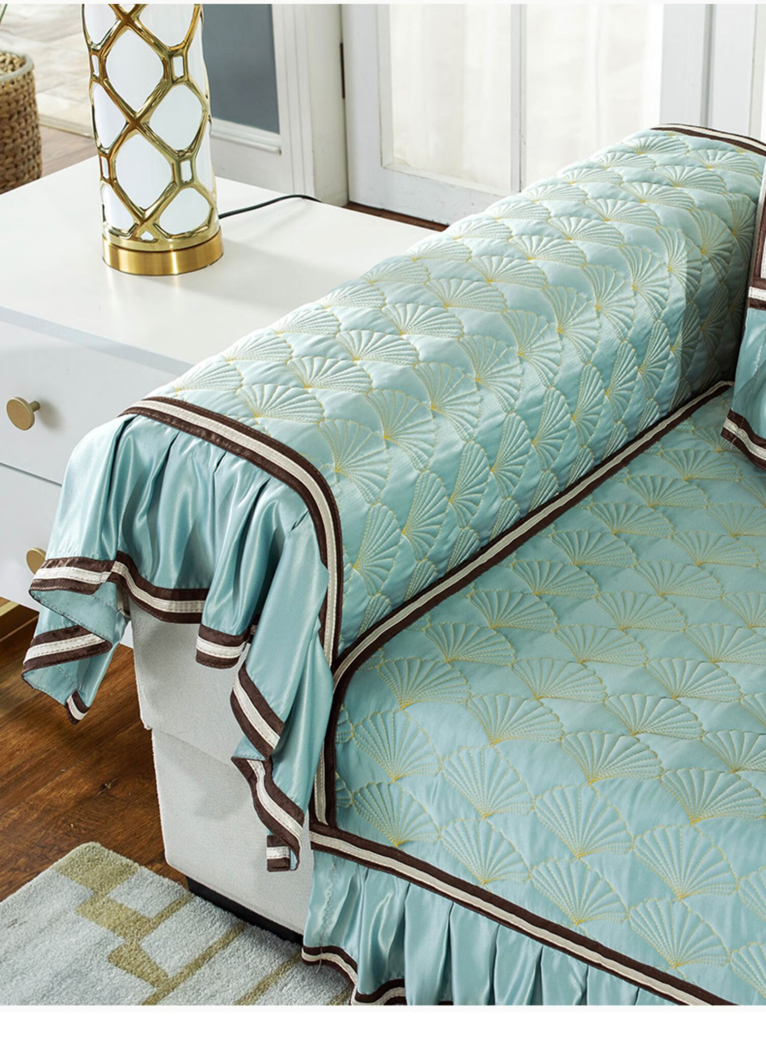 奴诗漫沙发垫轻奢风沙发套罩四季通用防滑坐垫子全包盖布巾北欧简约风