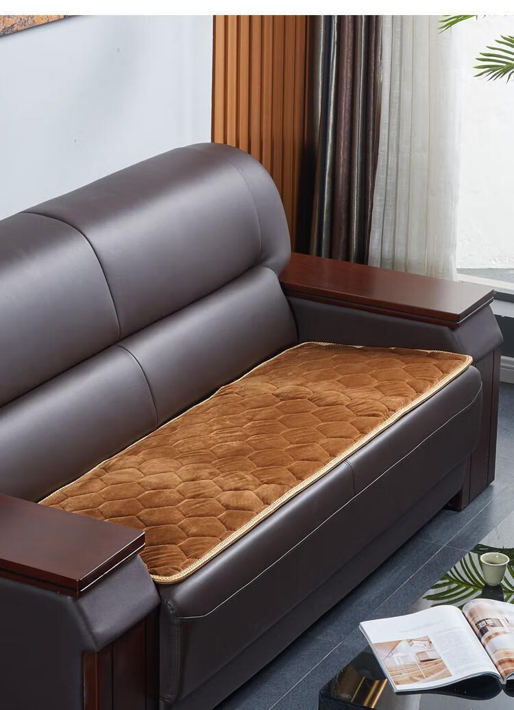 沙发垫防滑四季通用实木组合沙发坐垫飘窗垫子客厅红木质咖啡色5050cm