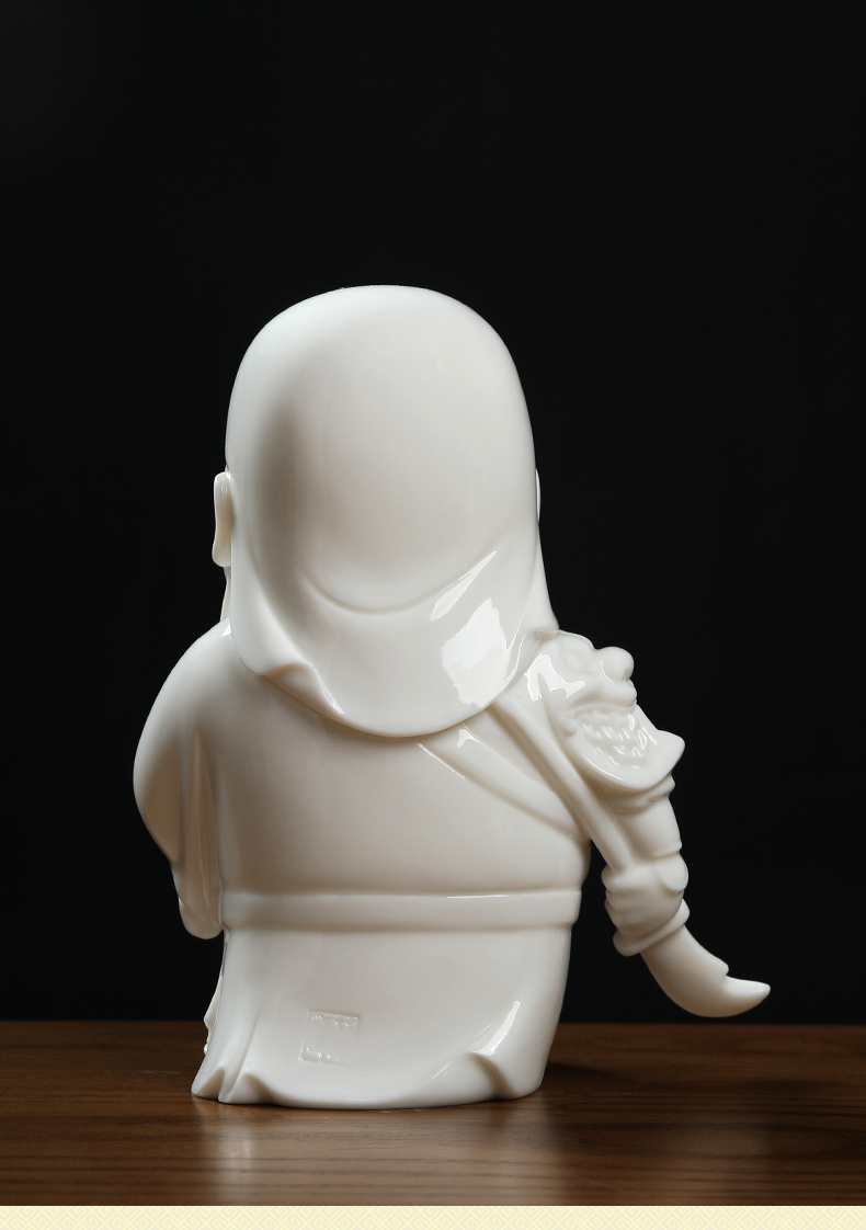 东方泥土精忠报国摆件陶瓷人物雕塑工艺品办公室桌面装饰品h6702f关羽