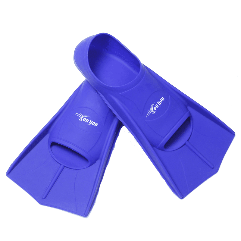 短脚蹼游泳潜水浮潜儿童训练蛙泳鸭脚板自由泳硅胶鸭蹼男蓝色3032码