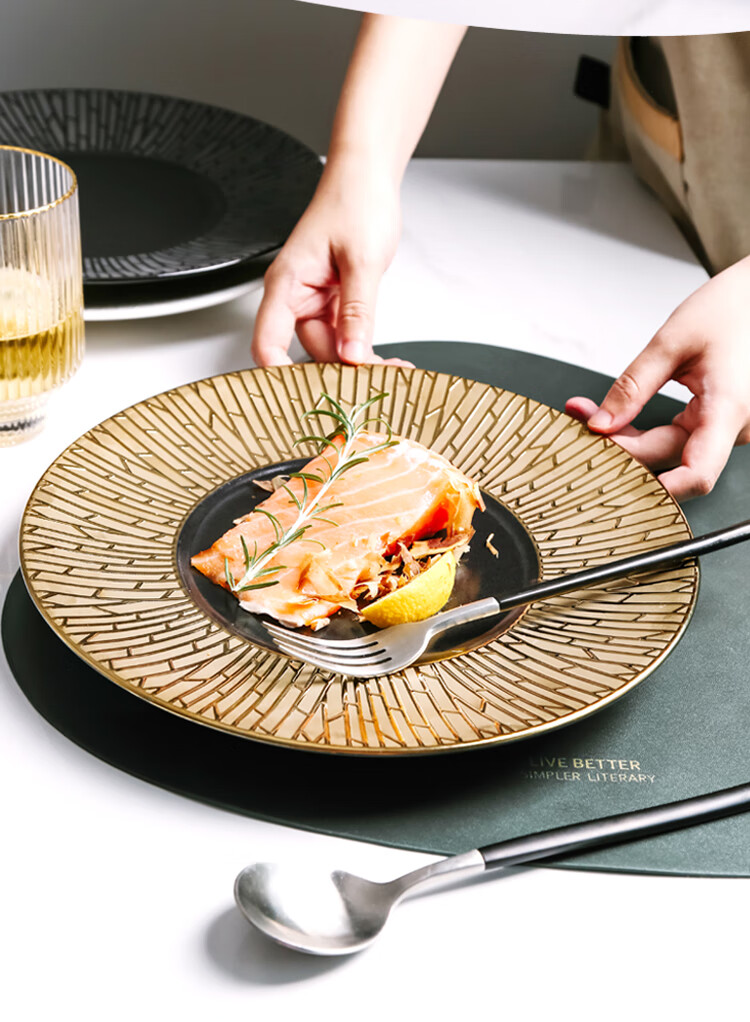 造器星级餐厅餐盘装饰牛排摆盘创意意境菜特色高端酒店法餐西餐具盘子