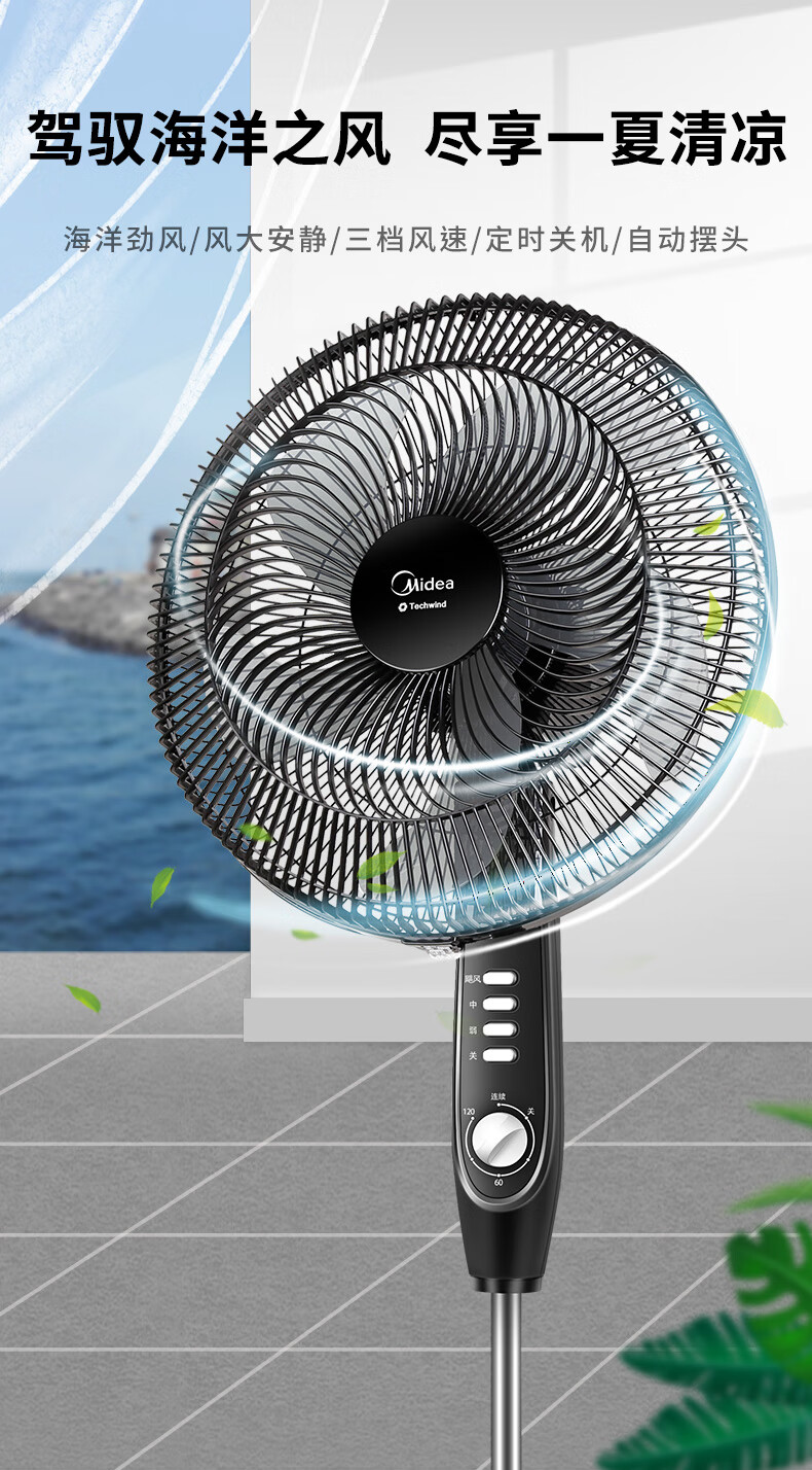 的电风扇立式摇头落地扇定时静音节能家用fsa40yeyfydycrxe机械版fs40