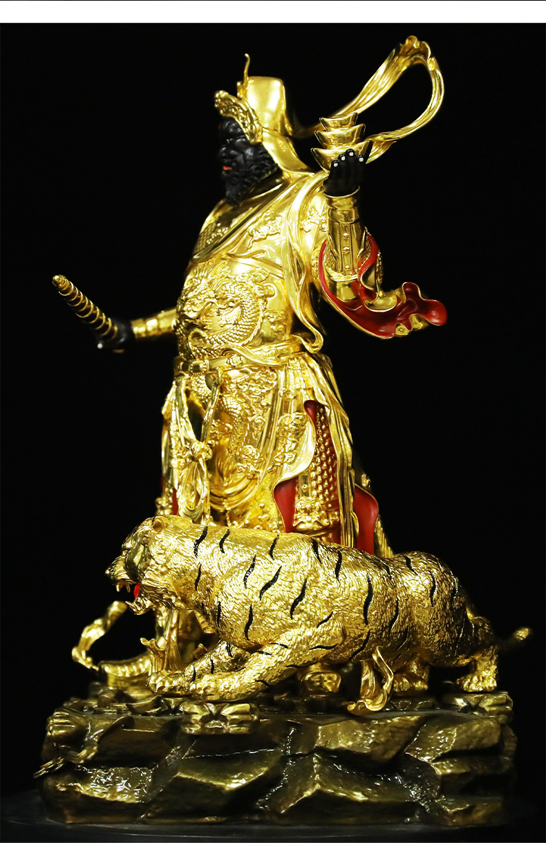 三漫陀赵公明神像摆铜贴金武财神爷五路财神黑虎将军赵元帅赵玄坛