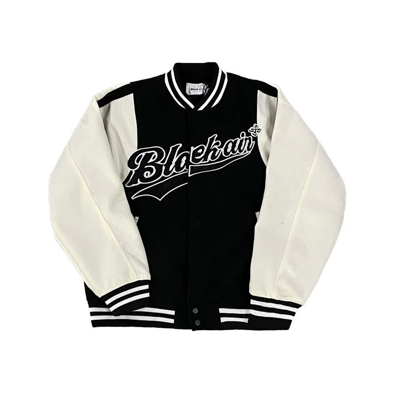 华天牧 vibe美式西海岸外套高街男拼接刺绣机车棒球服潮牌江浙沪穿搭