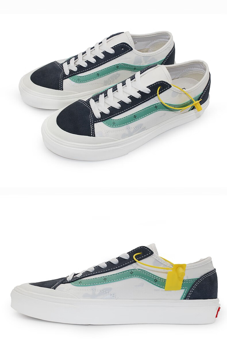 万斯(vans)樱雪雨50周年纪念款帆布鞋男鞋灰绿色夏季休闲板鞋 cdg字母