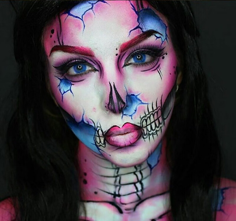 cosplay万圣节美瞳幽灵恶魔眼生化危机蓝红黄色艺术片年抛隐形眼镜tu