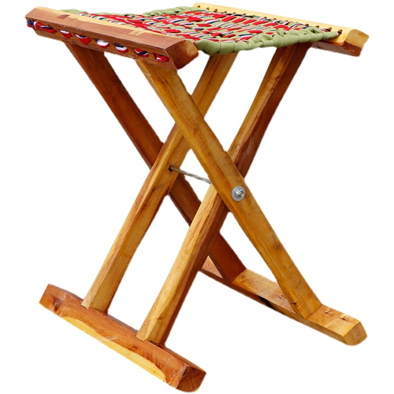 定制山东老式枣木心小马扎可折叠结实家用便携式木质凳子钓鱼户外收纳