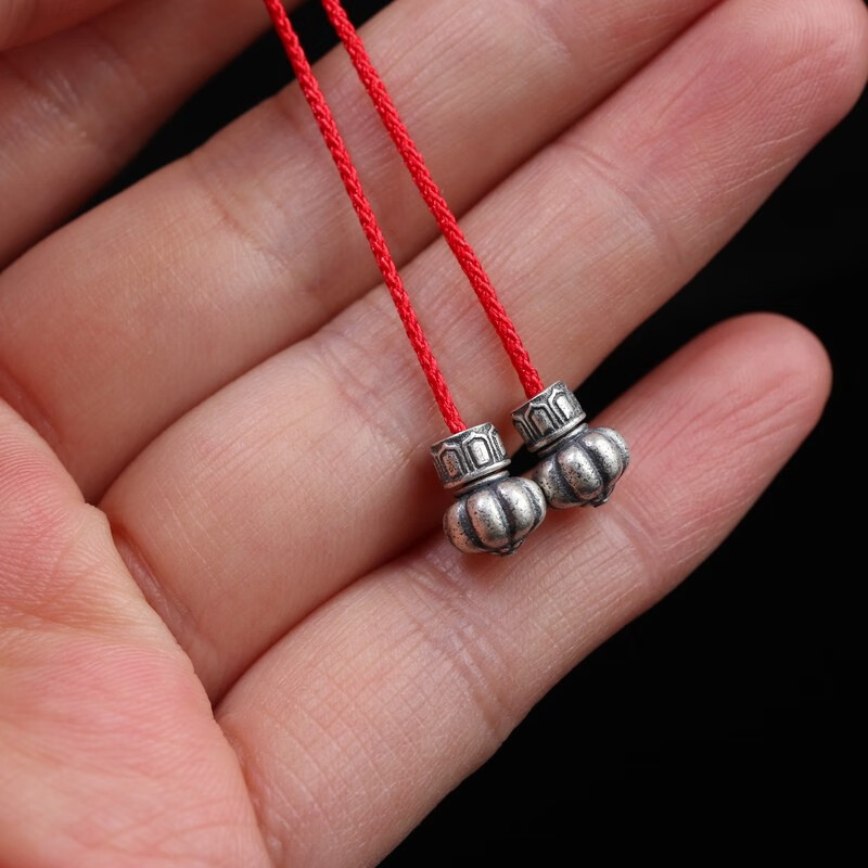 恋江南 925银象鼻神金刚杵弟子珠配饰文玩108手串弟子珠收尾小配饰