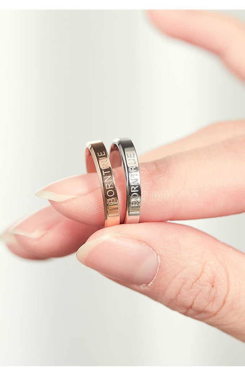 网红戒指女潮抖音冷淡风食指环男潮dw情侣钛钢简约单身掉色不 玫瑰