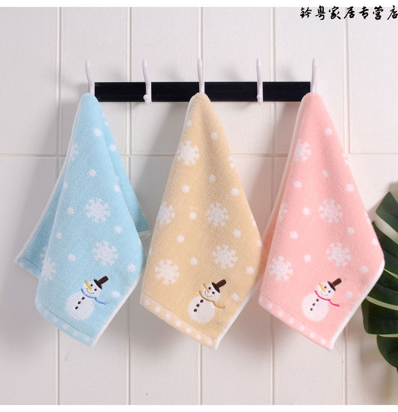纯棉小毛巾儿童洗脸巾家用可爱卡通全棉柔软吸水小学生长方形童巾