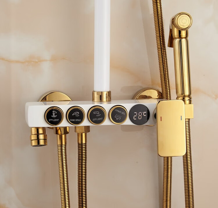 德国摩航花洒 淋浴花洒套装全铜体家用卫浴智能恒温数显沐浴淋浴器