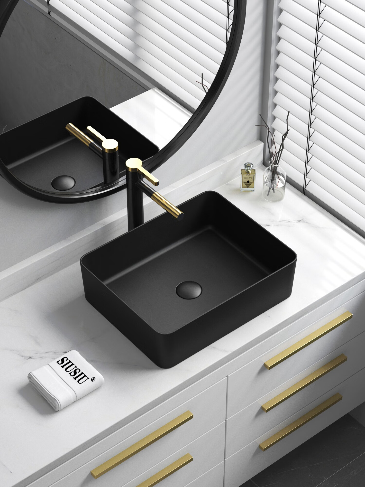 ototo卫浴台上盆洗手盆洗脸盆黑色陶瓷洗脸盆小号洗漱面盆洗手池水盆