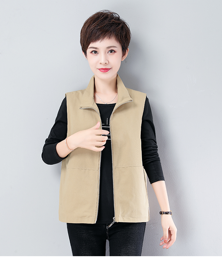 焦点奇饰妈妈马甲女春秋装短款2020新款中年女士坎肩外套休闲百搭背心