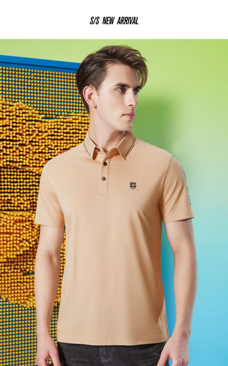 【抗菌】柒牌polo衫男短袖薄款2022夏季商务休闲柒先生翻领体恤衫