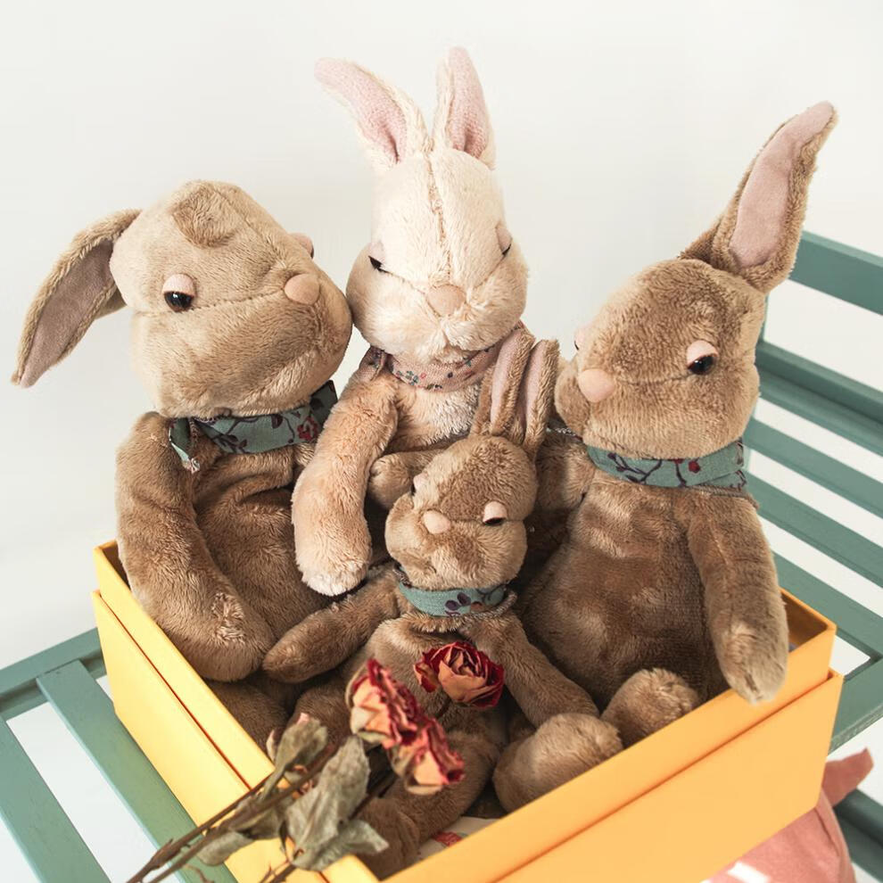 毛绒玩具彼得兔儿童安抚玩偶哄睡兔子玩偶生日礼物 米色 37cm【图片