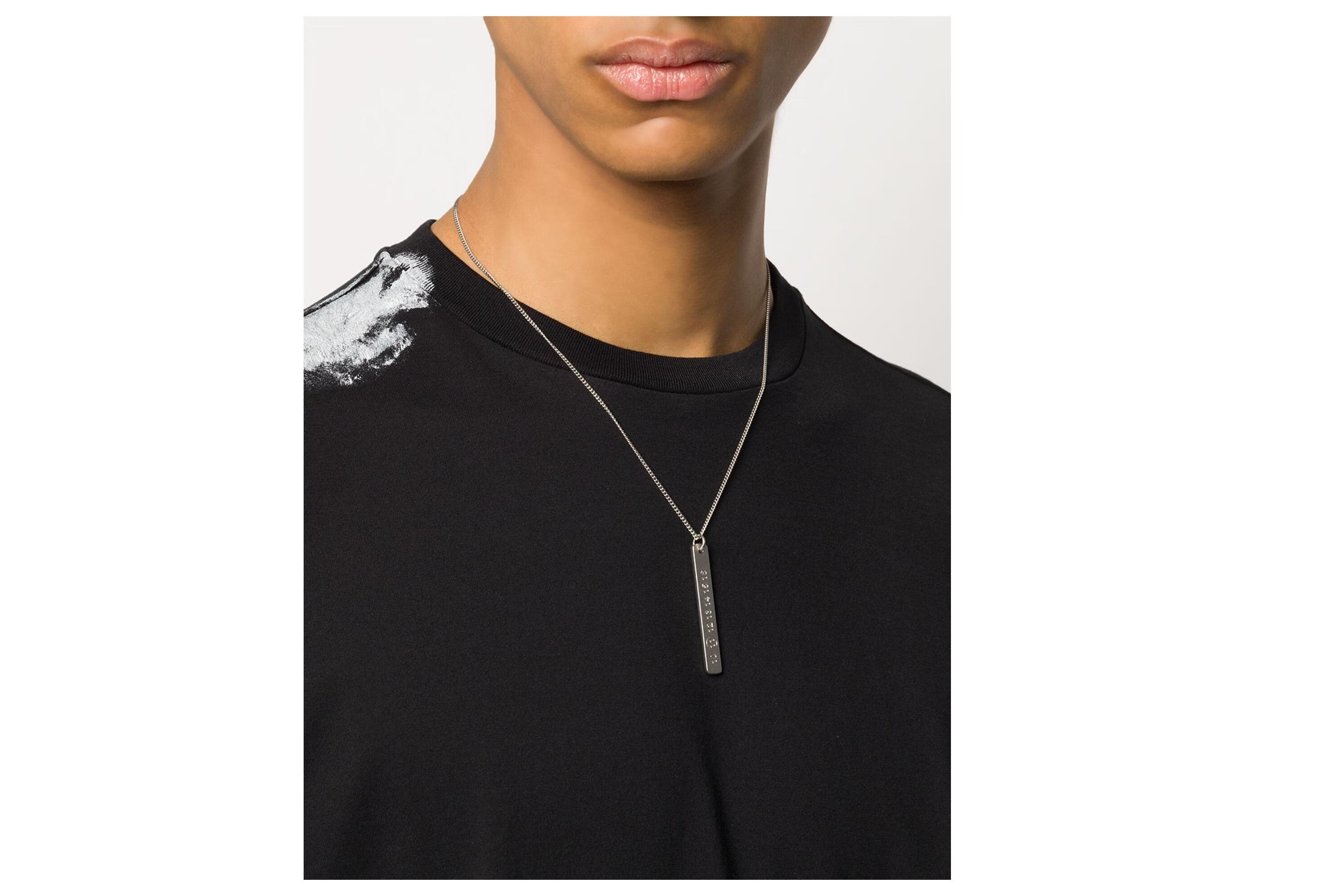 maison margiela 男士 数字logo项链 银色 均码【图片 价格 品牌 报价