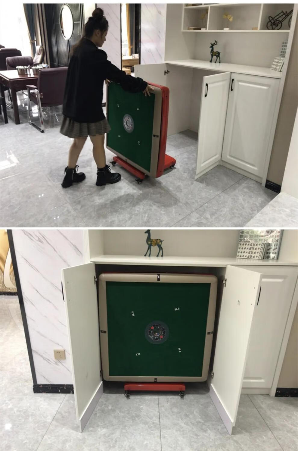 三利麻将机全自动超薄过山车餐桌小麻将桌mini麻将机双驱电动折叠全