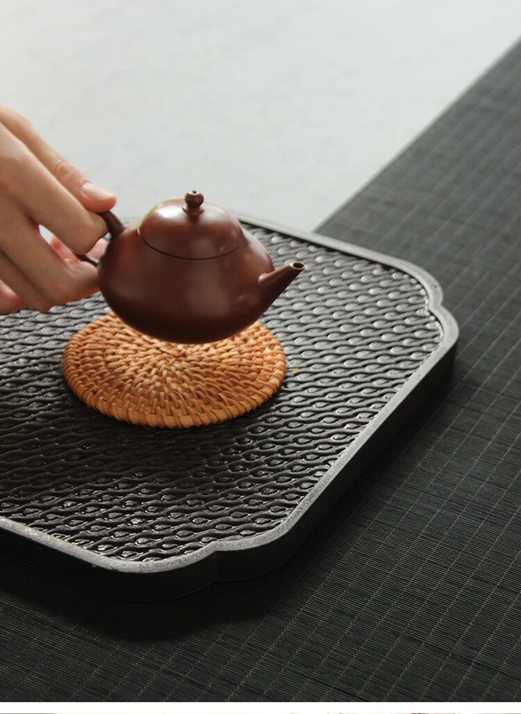 聚器堂 手工越南藤编杯垫茶道编织 棕丝茶杯垫隔热壶垫餐桌垫防烫创意