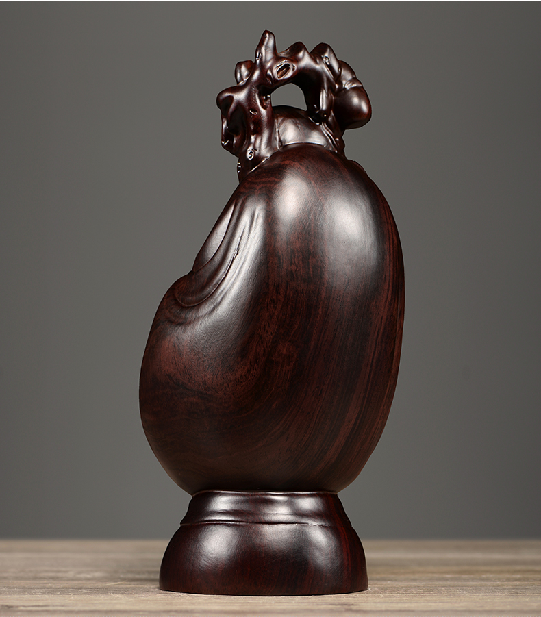 刺史黑檀木雕刻福禄寿三星摆件实木福星禄星寿星祝寿家居客厅装饰佛像