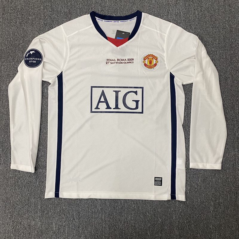 滕讯体育nba旗舰曼联球衣0809客场白色短袖欧冠决赛足球服7号c罗10号