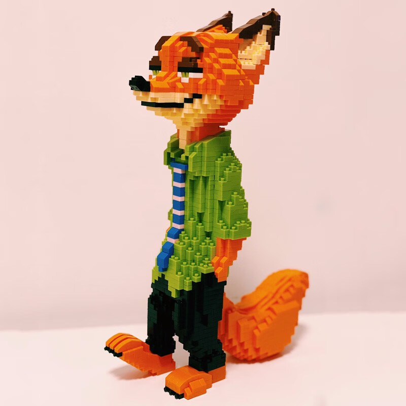 兼容积木狐狸尼克朱迪兔子微颗粒积木女孩拼装玩具疯狂动物城公仔成人