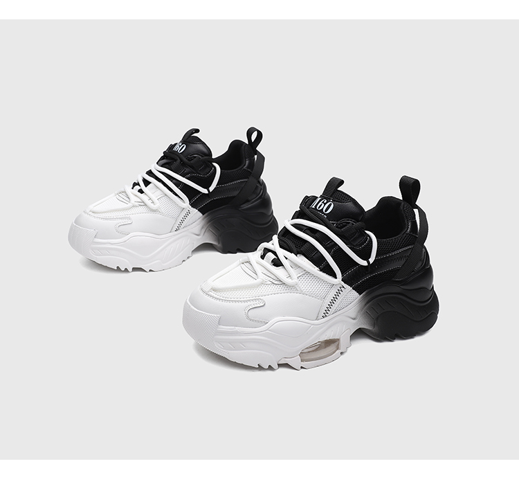 m60厚底老爹鞋女2022春季新款复古圆头系带休闲运动鞋绿色39