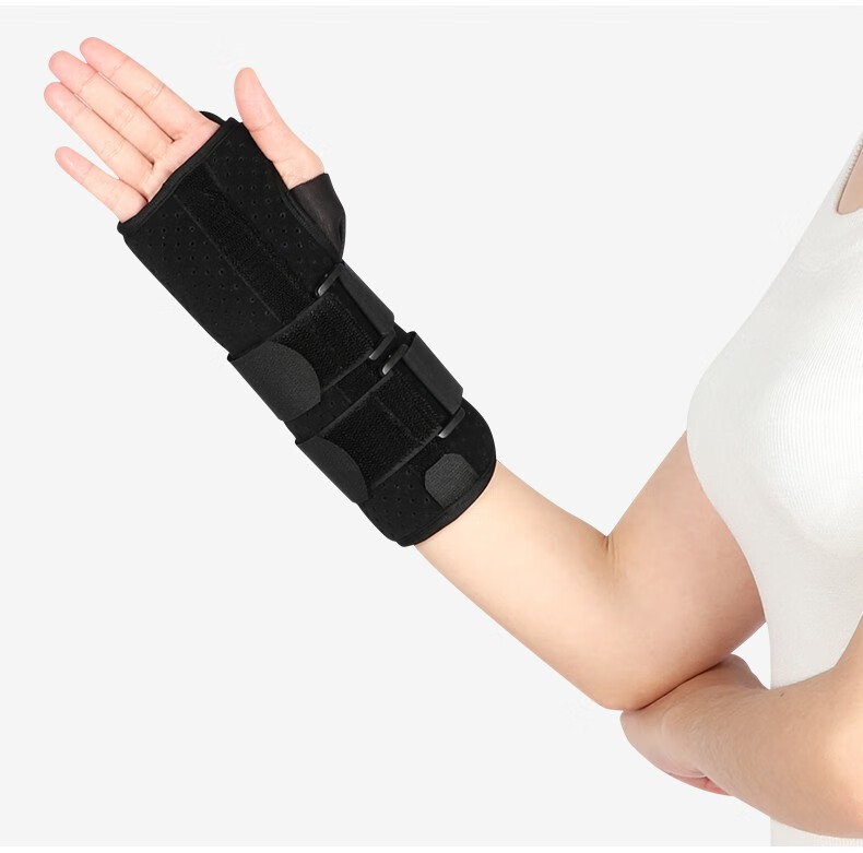 腕关节固定支具护腕手腕桡骨固定夹板腕管综合征护具 黑色标准款(左手