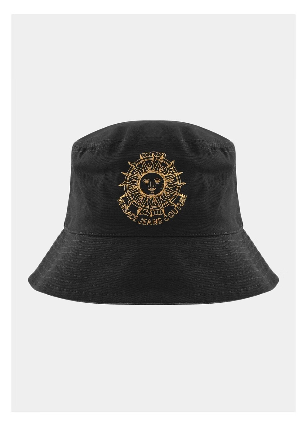 versacejeanscouture范思哲男女通用棉质徽标图案渔夫帽时尚帽子黑色m