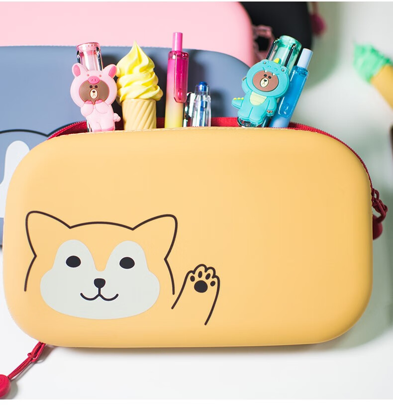 好货精选日本lihitlab喜利笔袋卡通伸缩plabo硅胶立体女可爱进口笔筒