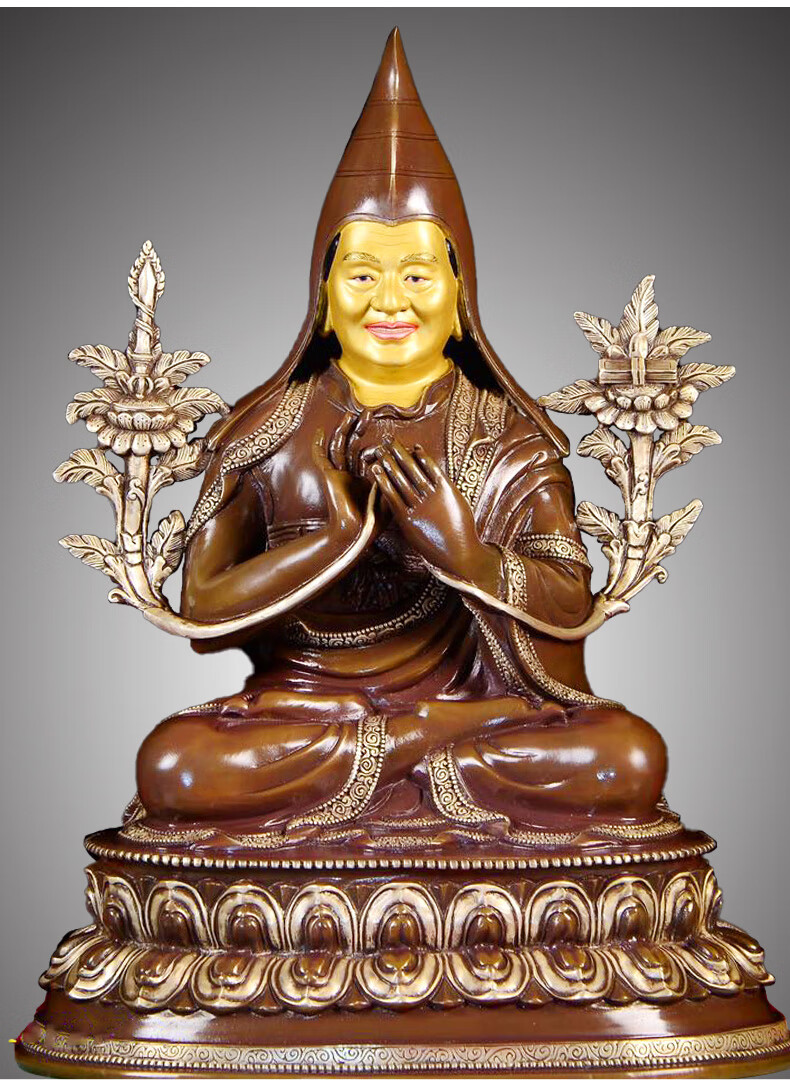 三漫陀法王如意宝晋美彭措纯铜鎏金彩绘佛像法王居家供奉摆件法像青铜