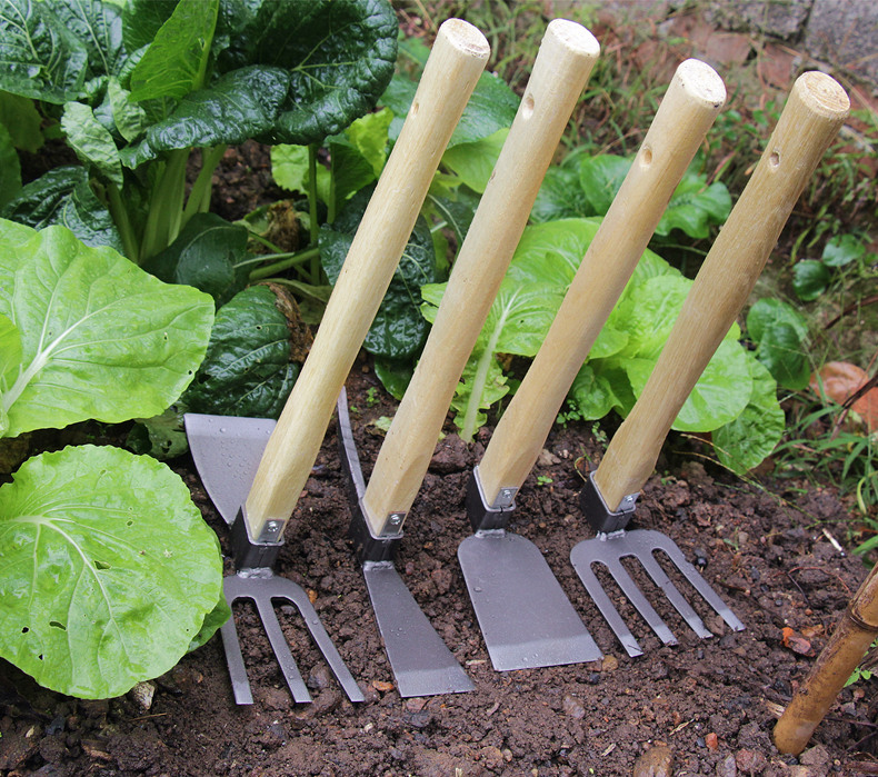 除草器两用开荒木柄小锄头园艺农具挖笋工具种花种菜挖土家用耙子普通