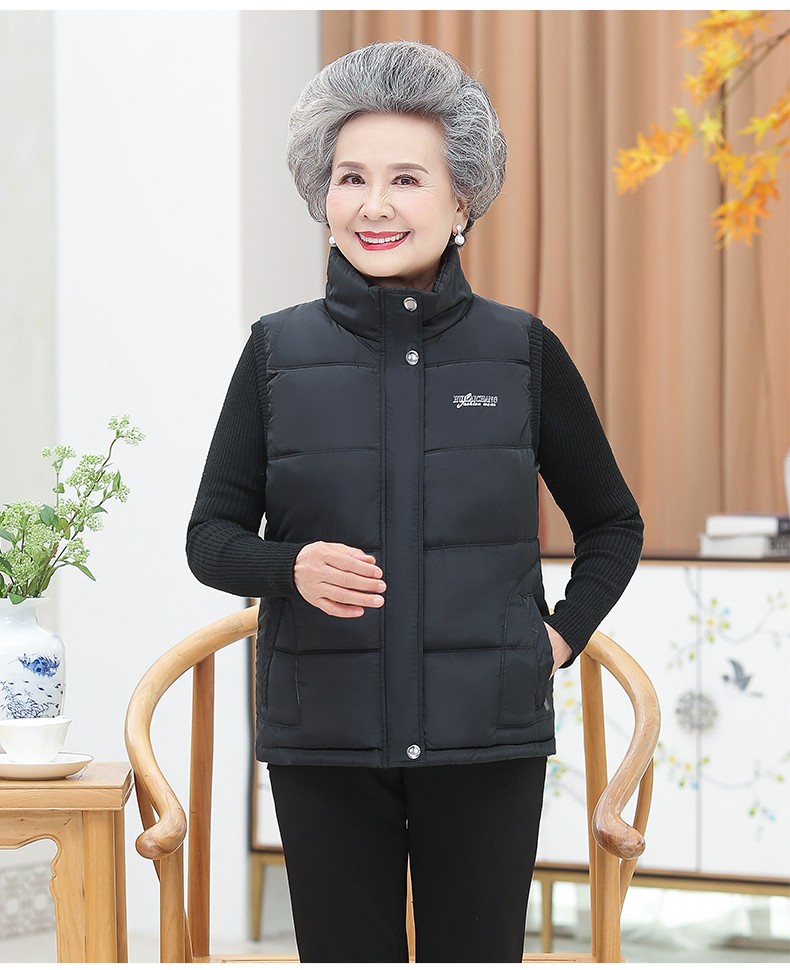 洛凌中老年人秋冬装马甲女奶奶装内搭厚款60岁70妈妈背心老人衣服胖老
