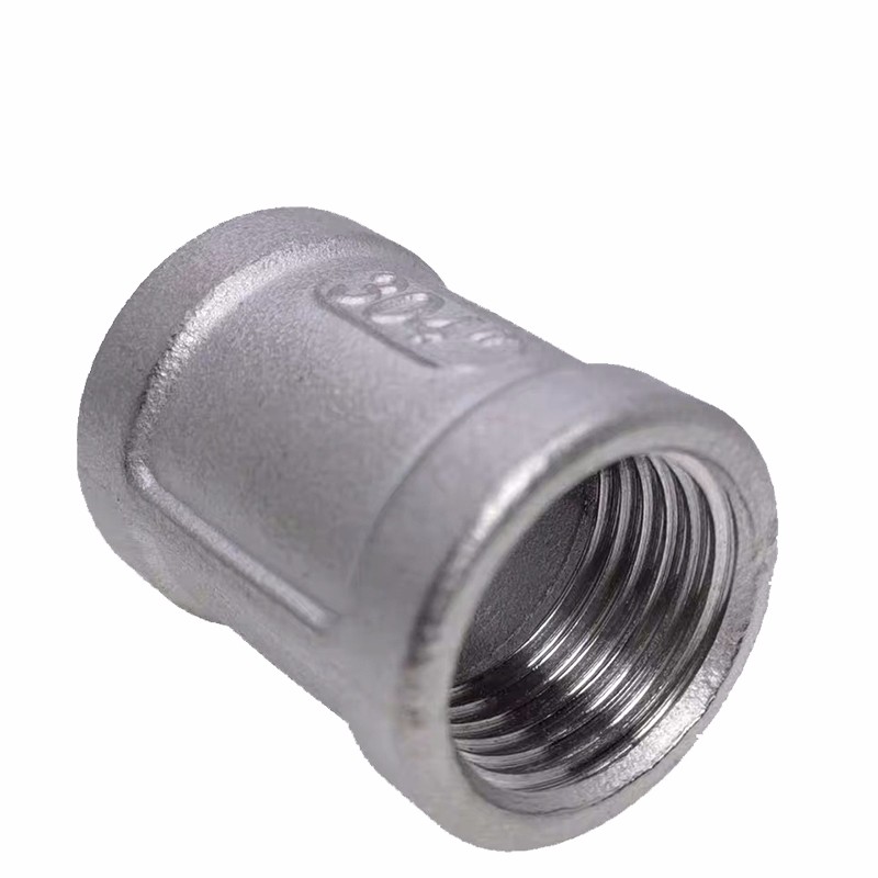 201/304不锈钢铸内丝 直接 管箍外丝接头dn15 dn20丝口直通丝扣 304