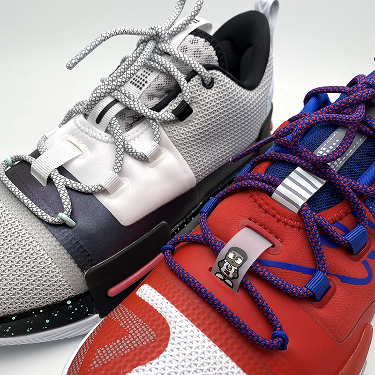 适配匹克态极闪现篮球鞋反光鞋带 白灰纹反光140厘米