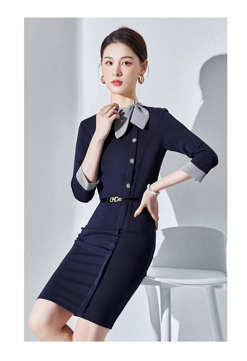 置业顾问夏装售楼部物业客服工作服职业装连衣裙女夏时尚气质装前台